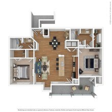 2 Bed 2 Bath 1217 SqFt (1067 Net) 0434 floor plan